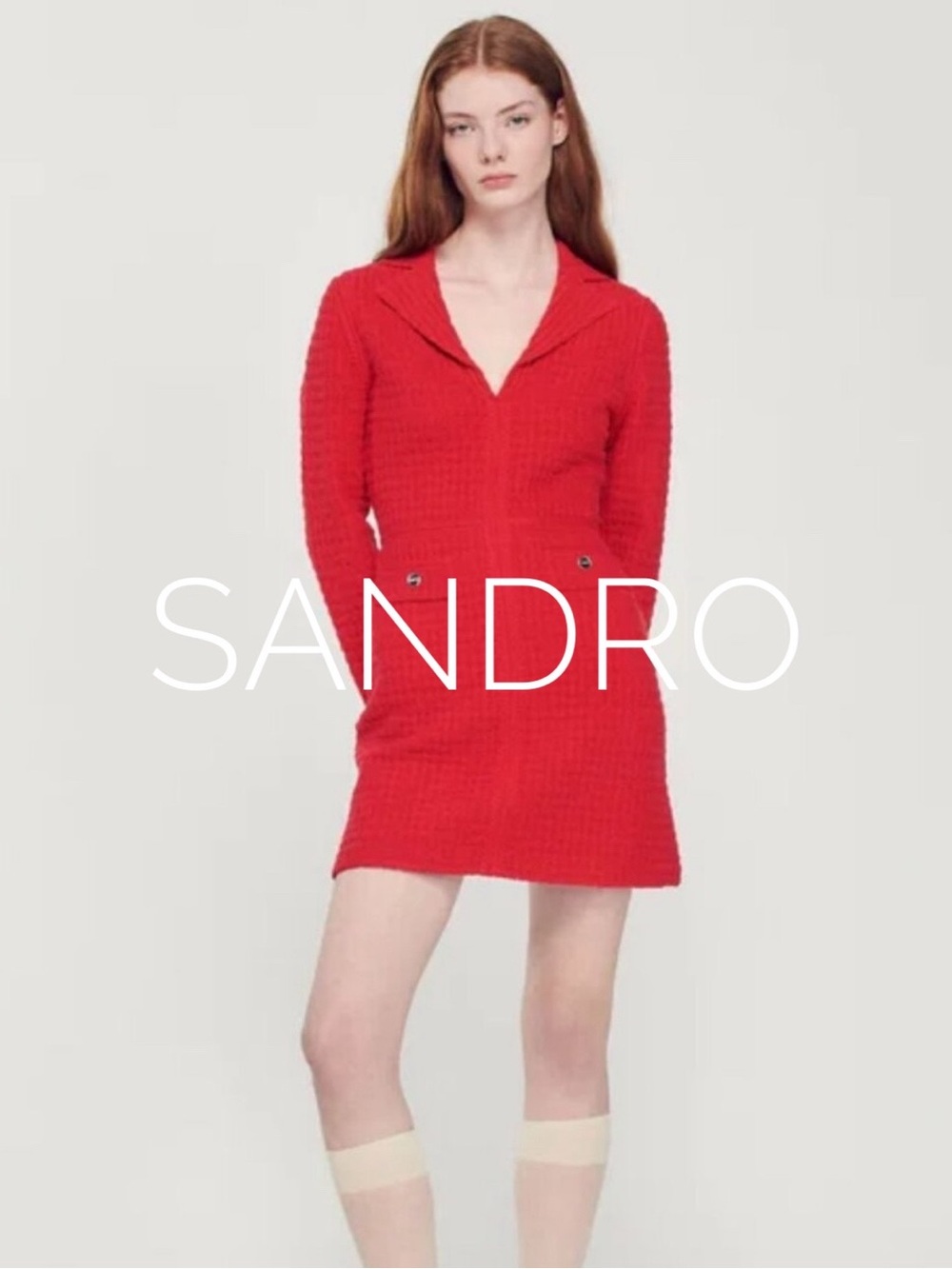 Sandro red knit dress